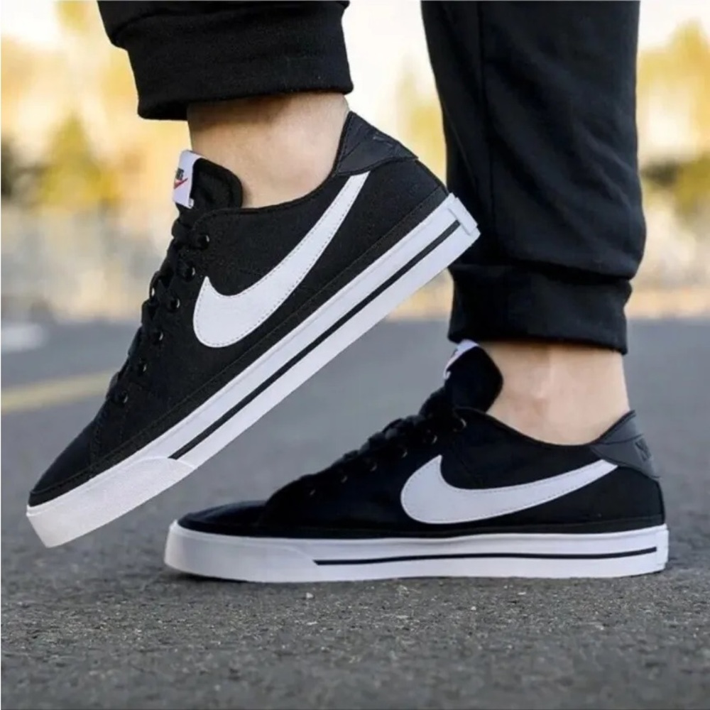Nike Court Legacy Canvas 'Black White' Sneakers Women's Size 10